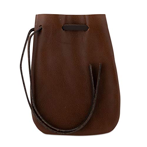 Nabob Leather Leather Drawstring Pouch, Coin Bag, Medicine Tobacco Pouch Medieval Reenactment Made in U.S.A Size 5.75" x 4.25"2