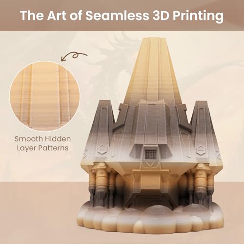 Image of ERYONE Matte Gradient Rainbow 3D Printer PLA Filament 1.75 + /- 0.03mm, HS Matte Multicolor High Speed Filament PLA 1KG(2.2LBS) Spool, Coffee