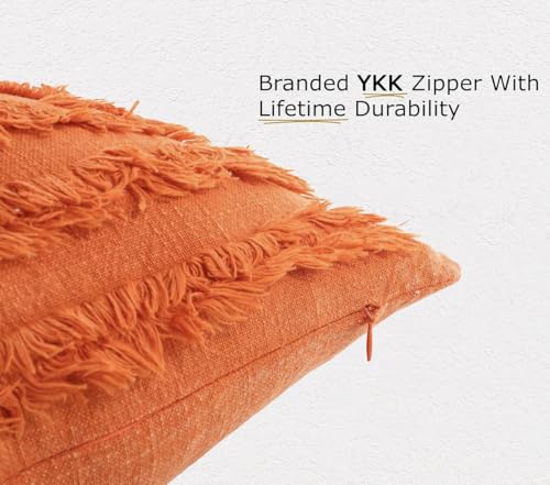 Image of TODY Boho Cushion Covers 16 inch x 16 inch Set of 2 | Pure Cotton 16x16 inch Cushion Cover 1616 | Soft Square Throw Pillow Cover 40 x 40cm for Sofa Bedroom Living Room
