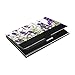 Close-up of Lavender Purple Flowers with Green Leaves on White Business Card Holder Leather, Slim Credit Card Case Stainless Steel Wallet for Women and Men Unisex Business Card Holder