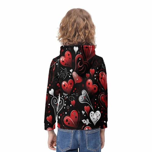 Sweat à capuche Amour imprimé 3D confortable pour adolescent de 9 à 11 ans - 4