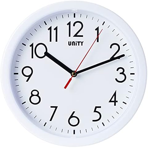 Unity UNSW630 Hastings 22cm 8.6-Inch Silent Sweep Modern Wall Clock in White, 22 x 22 x 5 cm Cover