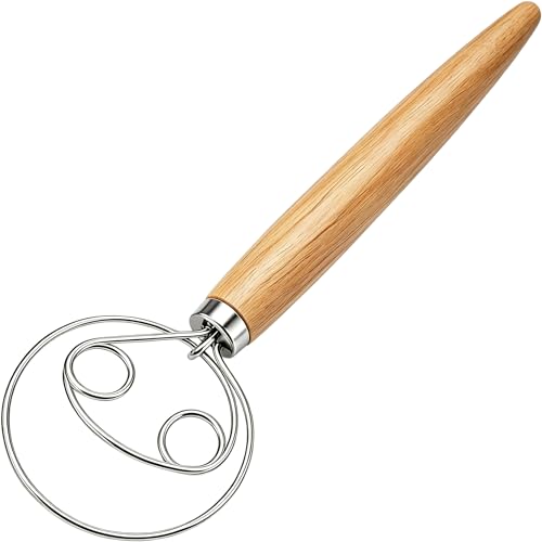 Danish-Dough-Whisk-Stainless-Steel-Wood-Handle-for-Sourdough-Bread Danish Dough Whisk Stainless Steel Wood Handle for Sourdough Bread - Image 1