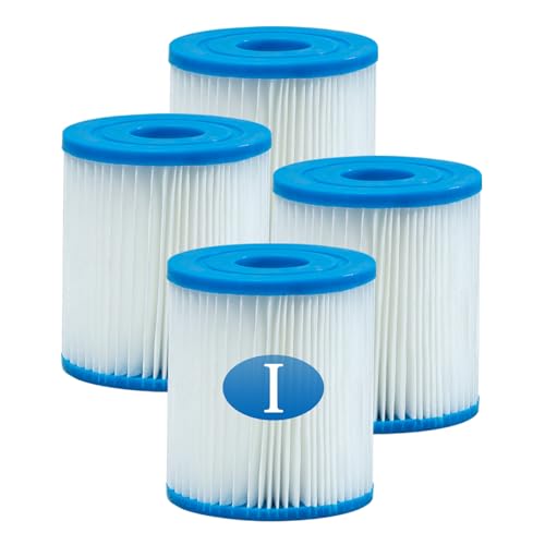 woejgo Filter Kartuschen Gr. I für Pool Swimmingpool Pumpen, Typ I Poolfilterkartuschen, 4 Stück Pool Filterkartuschen