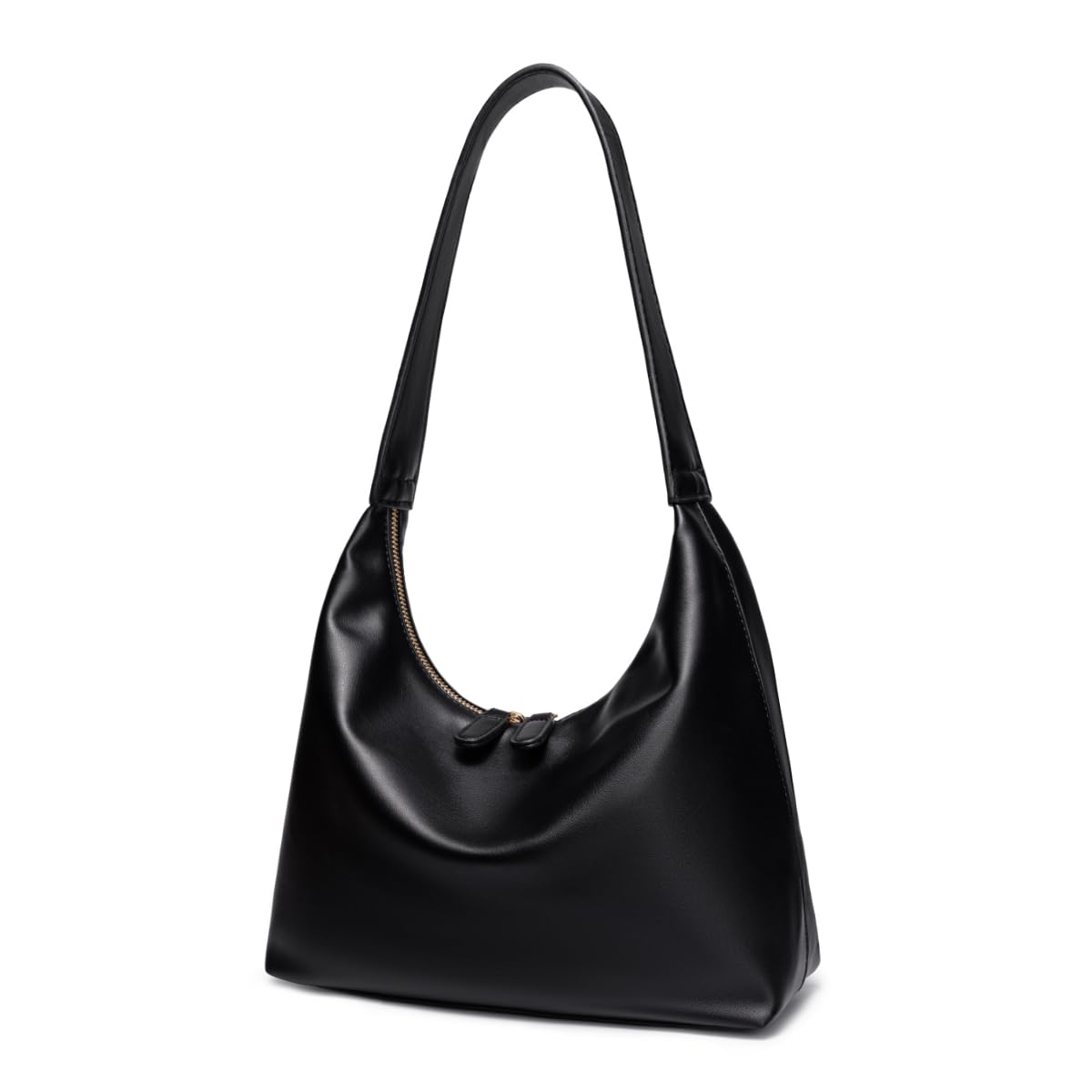 Bolsos hobo de cuero para mujer, bolso pequeño y suave con diseño de doble cremallera 2024