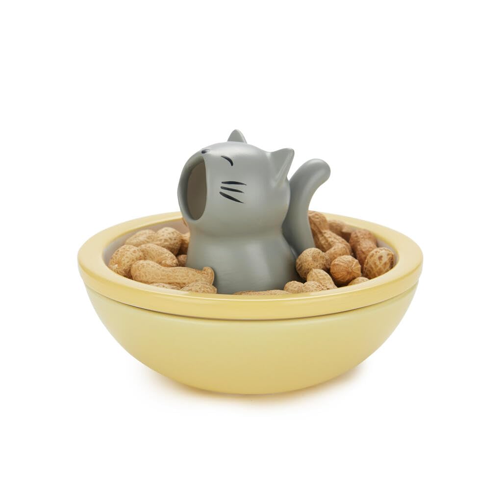 Balvi Plateau apéritif Hungry Cat Couleur jaune Bol apéritif 2-en-1 Céramique 16cm