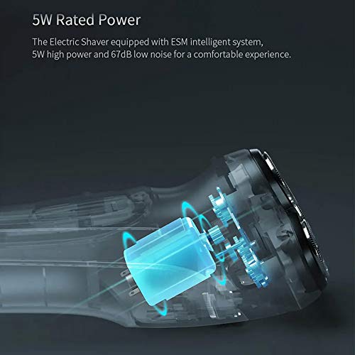 KKMOON Barbeador Elétrico Rotativo com Aparador de Pêlos Pop-up Navalha Wet & Dry para Homens