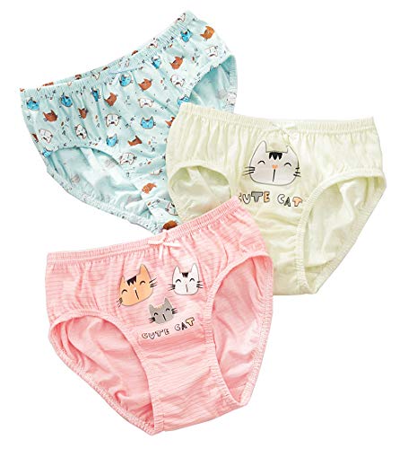 Chung Little Girls Toddlers Cotton Briefs Panties Underwear 5 Pack, Cat,3-4Y #TOP2
