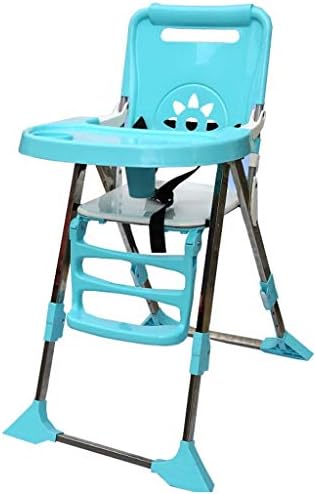 TONGSH Multi Highchair for Babies and Toddlers - Removable Tray, and Adjustable Legs (Color : Blue)