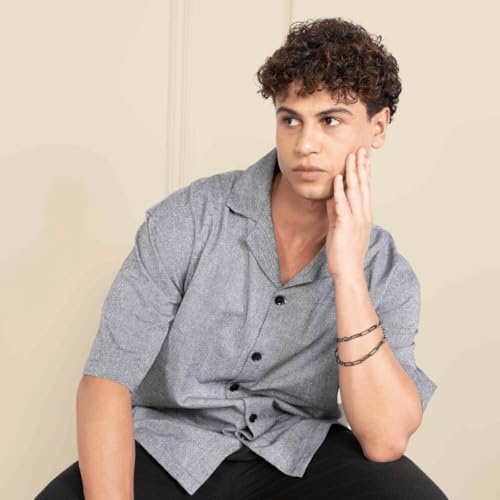 Image of Aatman Men's Half Sleeve | Casual | Box Fit | Cuban Collar Shirt