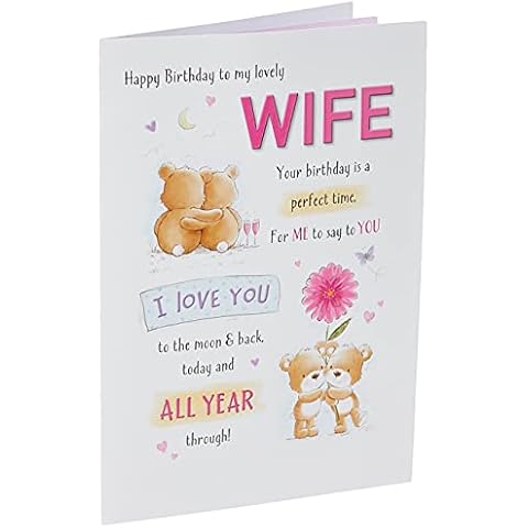 Cute Birthday Card Wife - 9 x 6 inches - Piccadilly Greetings Cover