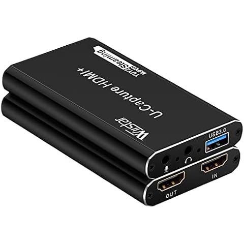 Wiistar USB Audio Video Capture Card 1080P60fps HDMI to USB3.0 Video Capture Device YUY2 with Microphone 4K30Hz HDMI Loopout for Game Recording Live Streaming PS4 Compatible with Windows Mac OS System Cover