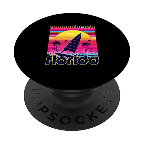 Playa de recuerdos retro de los 80 de Ormond Beach PopSockets...
