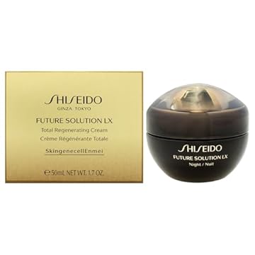 Shiseido Future Solution LX Luxuoso Creme regenerador noturno antienvelhecimento para todos os tipos de pele, 50 ml, Preto, 1.69 Fl Oz (Pack of 1)