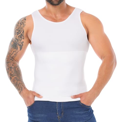 Mens Shapewear Slimming Body Shaper Compression Shirt Tummy Control Undershirt Abdomen Gynecomastia Tank Top Vest