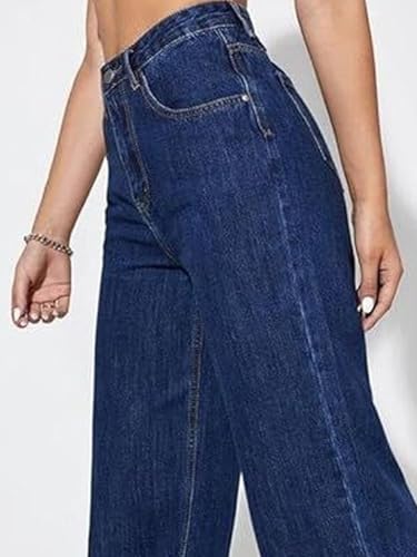 Image of Women's High Waist Denim Jeans | Straight, Relaxed, Wide Leg & Baggy Fit | High Rise Loose Oversized Denim Pants for Women | Comfortable Casual Everyday Wear | Oversized Woman baggys