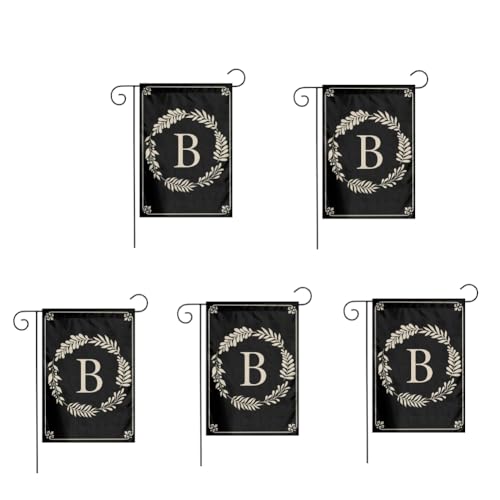 Flaroey Bandera de Jardín Tipo B, para Exteriores de Doble Cara, Letras, Decoración de Bandera de Jardín Negra