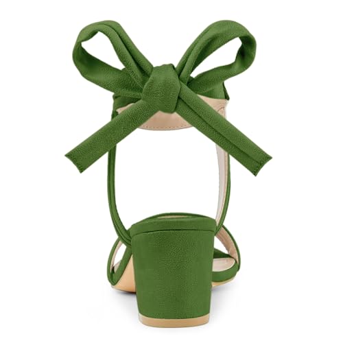 Image of Allegra K Women's Open Toe Ankle Tie Back Block Heels Sandals