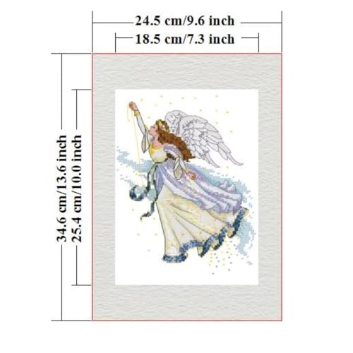 Image of Stamped Cross Stitch Kits for Beginners- Full Set of Butterfly Fairy Embroidery for Adults,11 CT 3 Strands DIY Patterns Counted Arts Craft 9.5x13.7 inch