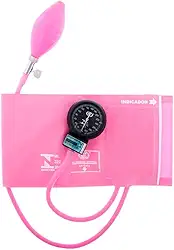 Aparelho de Pressão Esfigmomanômetro Bic Rosa Chiclé Fecho de Contato - 05 Anos de Garantia