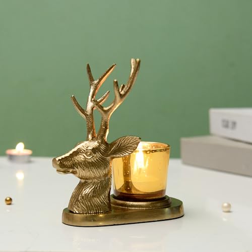 Image of CraftVatika Deer Tealight Candles Holder for Home Decor Showpiece Aluminum Candle Holder for Decorative Items for Home Living Room & Table Decoration Items
