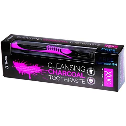 Charcoal Toothpaste 100ML Free Toothbrush The Activated Charcoal Helps Restore Natural Whiteness as Well as Combat Bad Breath Cover