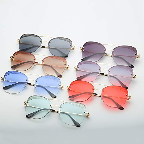 KKmoon Óculos de sol unissex da moda Óculos de sol sem moldura UV 400 Lente de proteção com gradient