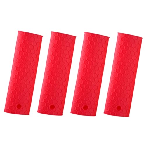 OFFIGAM 4 Piezas Protector para Mango de Olla Silicona Antideslizante Resistente al Calor Candy para Batería de Cocina y Sartenes