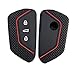 Berfea Key Fob Cover Silicone Key Case Protective Sleeve Remote Accessories Compatible with VW Volkswagen MK8 Golf 8 GTI Skoda Octavia 3 Button Car Key