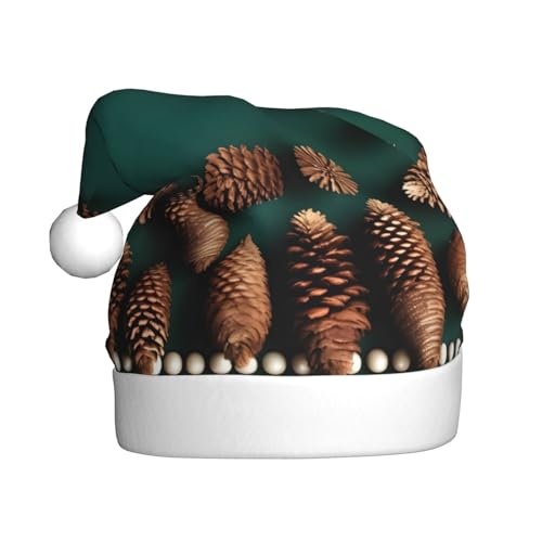 WHJWZY Christmas hat for Adult - Festive Accessory | Halloween, Annual Ceremonies, Holiday Parties Pine Cone Border Picture