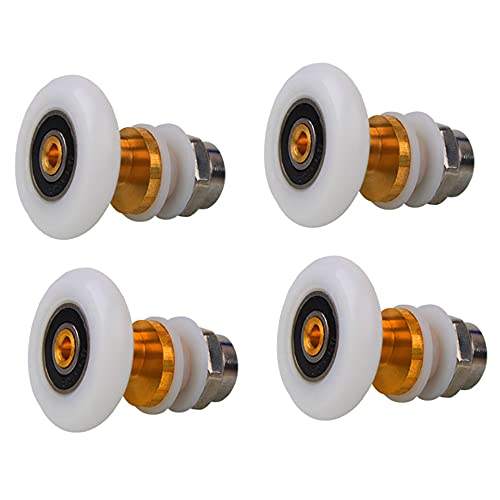 ANCLLO 4 Pack Shower Door Roller Runners Diameter 27mm for Bathroom Glass Sliding Door Bearing Rollers Glass Door Rollers Replacement