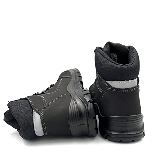 Men's Steel Toe Boots Safety Boots for Construction Punch Proof Oil Resistance Static Dissipative Leather Steel Toe Shoes4