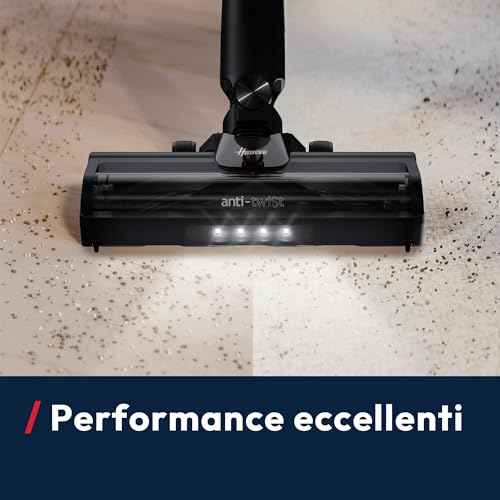 Hoover HF1 Plus Scopa Elettrica Senza Fili con Modalità Turbo, Spazzola All Floor con Tecnologia Anti-Twist, Autonomia 45 Minuti, Quick Park&Go, Luci LED [HF1PZ10H] - Immagine 2