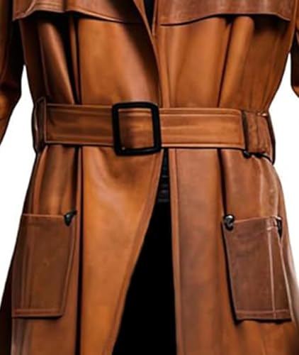 Men's Vintage Leather Duster A7 Coat – Full Length Cowboy Trench Coat New Vegas NCR Ranger Armor Costume for Men4