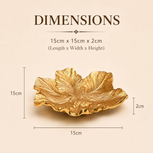 Image of MARKET 99 Glossy Golden Aluminium Decorative Dish (Set of 1) | Embossed Accent Platter for Dining Table, Living Room & Center Table | Designer Tray for Festive Gifting, Home Decor & Stylish Display