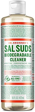 Dr. Bronner's - Sal Suds Biodegradable Cleaner (16 Ounce) - All-Purpose Cleaner, Pine Cleaner for Floors, Laundry and Dishes, Concentrated, Cuts Grease and Dirt, Powerful Cleaner, Gentle on Skin