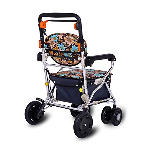 Einkaufstrolley Klappbar Vierradwanderer, Einkaufswagen, Faltbare Tragbare Wanderer, Hochverstellbarer, EIN-Touch-Falten – Bild 4