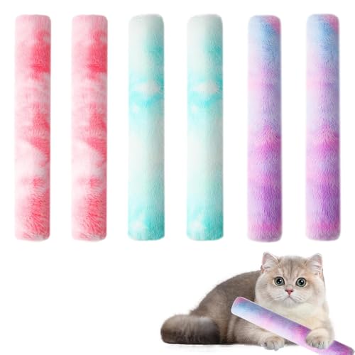 Taechalingo 6 Pcs Cojines de Hierba Gatera,Juguete Hierba Gatera para Gatos, Almohada de Valeriana de Felpa para Gatos,Juguetes de Catnip,Juguete Interactivo Mascotas