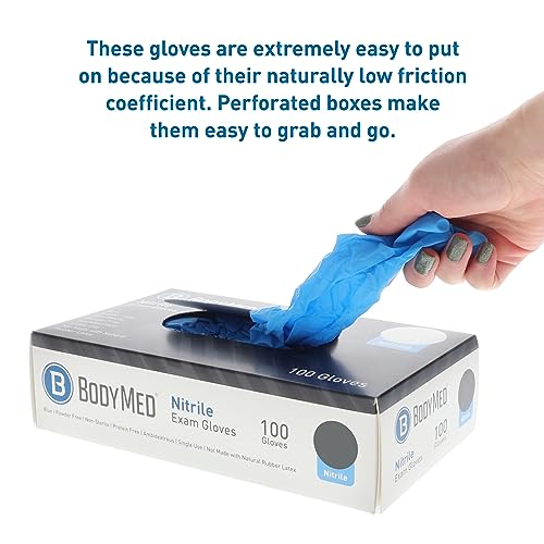 BodyMed Nitrile Gloves for Exam and Home Use, Extra Small, 1,000 Count - Latex & Powder Free Disposable Gloves for Medical Use, Cooking, Cleaning & More - Thumbnail 4