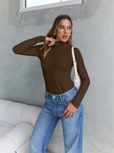 Image of Trendy Queen Women's Turtleneck Long Sleeve Shirts Basic Underwear Tops Winter Clothes 2026