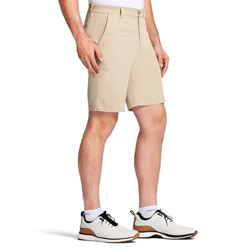 IZOD Men's 9.5-Inch Micro Poly Classic-Fit Golf Short, Khaki, 33 - image 2