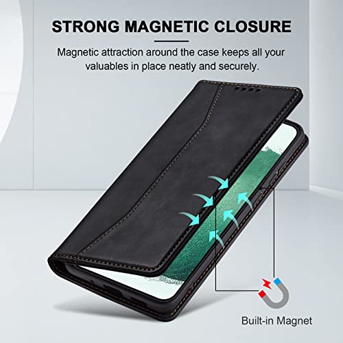 Image of Jasonyu Flip Wallet Case for Samsung Galaxy S22 5G,Black