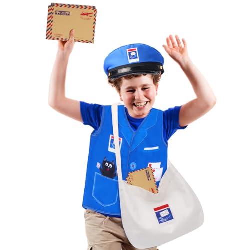 Disfraz infantil de cartero con gorra y bolso miniatura 6