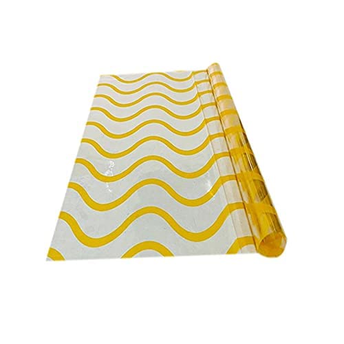 Image of 3A Featuretail 20 In x 26 In Wave Design Transparent Cellophane Sheets For Gift Packing, Baskets Hampers, Flowers Bunch Wrapping (Pack of 25) (Yellow)