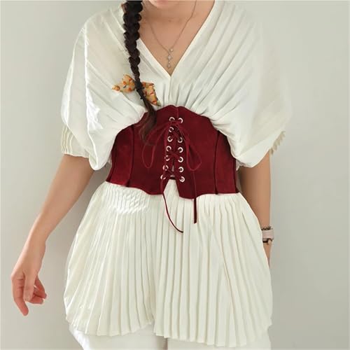 Pu Leather Corset Belt for Women Wrap Around Cinch Waistband Black Cummerbund Brown Cowboy Belt4