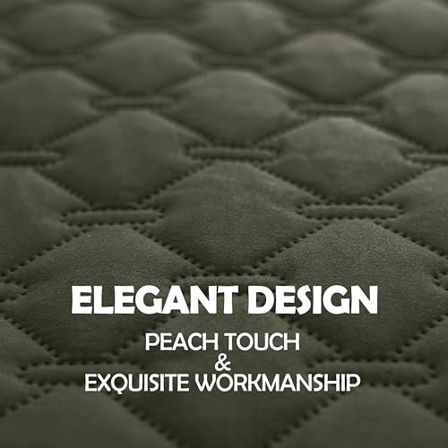 Image of gogobunny 100% Double Sided Waterproof Dog Blanket Soft Pet Bed Cover Reversible Protect Furniture Couch Sofa Car for Puppy Cat Kids (Dark Olive /Light Olive, 30x80 Inch (Pack of 1))