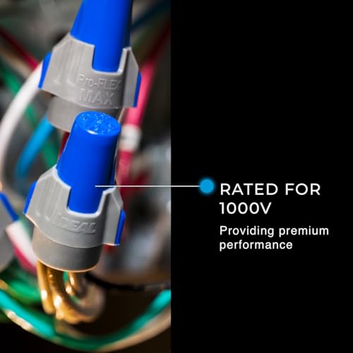 Image of Ideal Electrical Twister Proflex MAX (30-348) Blue /Gray Wire Connector, Box of 25 - Smooth Twist-On Wire Nuts for Wiring 3-Way Switches, GFCI Outlets, and More