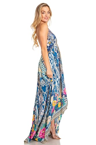 Image of Sakkas Lizi 2025 Womens Maxi High-Low Halter Handkerchief Long Dress Beach Party