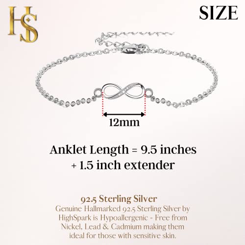 Image of HighSpark 925 Silver Anklet Payal | 92.5 Sterling Silver & Stunning Shine | Evil Eye Anklet & Minimal Elegant Anklets | Lovely Gift