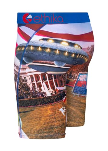 Ethika Men’s Boxer Brief, Knee Length, 4-Way Stretch Performance Underwear with Graphic Prints – Independence Day (AST, L)2